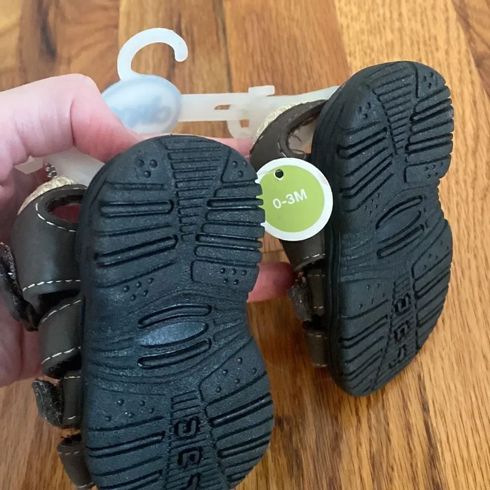 Baby Sandals Shoes Brown Circo Shower Gift 0-3 months NWT